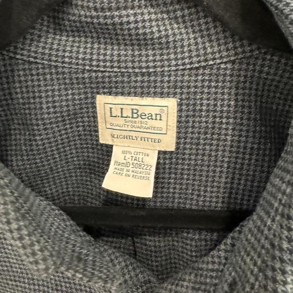 L.L. Bean flannel shirt grey - Picture 2 of 3